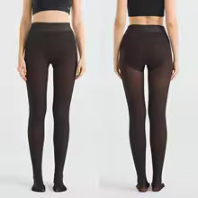 Joskaa 2025 Women's Thermal Fleece Lined Tights Winter Warm Thick Plus Size Tights Fleece and Thickened Pantyhose Lady Leggings