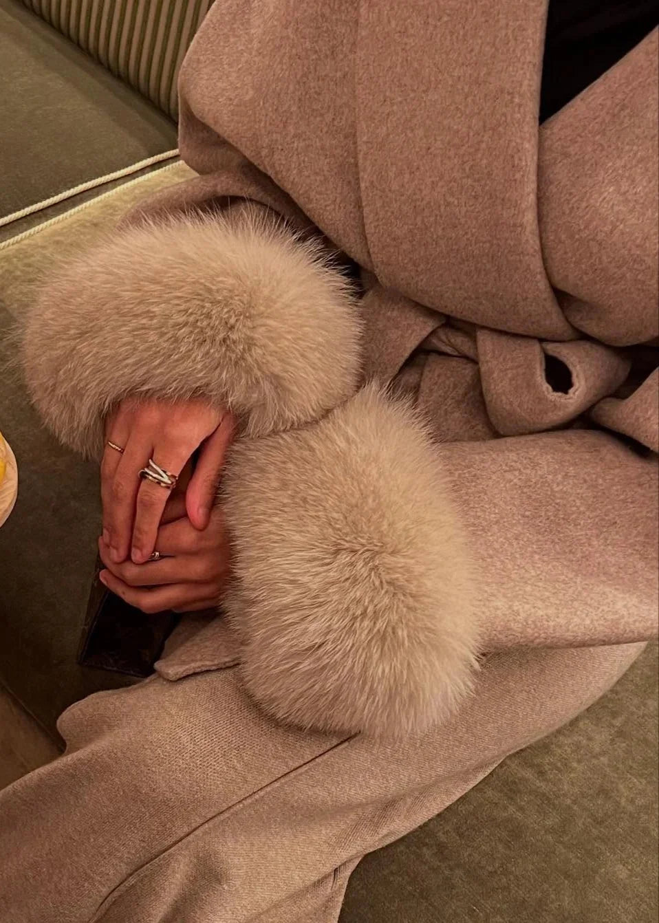 Elegant Lace Up Woolen Short Coat Solid Loose Lapel Furry Belt Long Sleeve Female Jacket 2025 Autumn Winter Lady Chic Cardigan